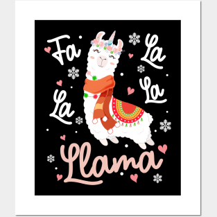 Fa La La La Llama Christmas Posters and Art